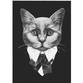 Painting by Numbers Cat Black and White